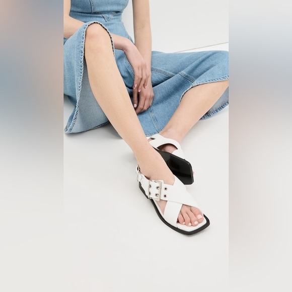 Ganni buckle cross strap sandals NWT , sz 7 - Picture 2 of 13